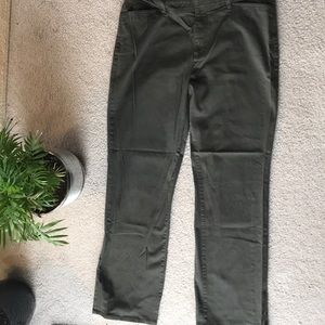 Olive Cotton Calvin Pant